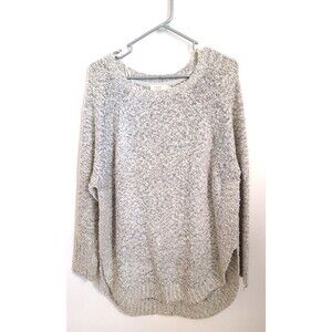 Harper Heritage Chunky Knit Pullover Sweater Womens Large Gray Chenile Lagenlook